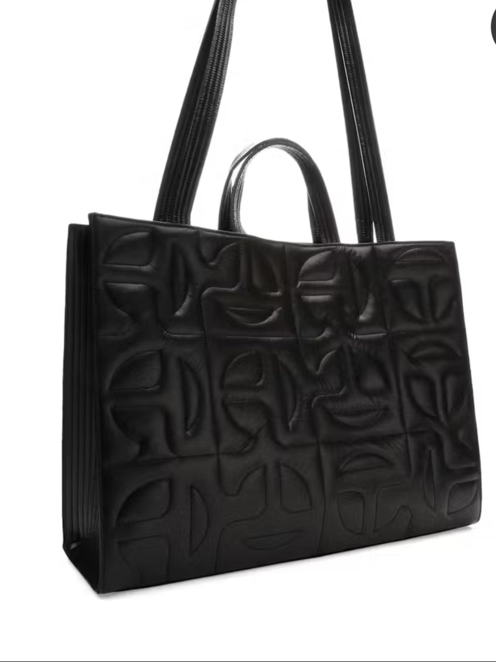 Telfar -Moose Knuckles Black Quilted Logo Tote - Picture 4 of 8